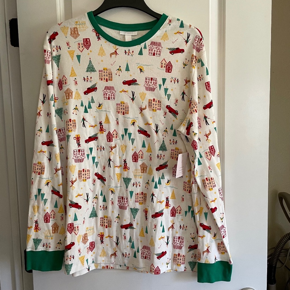 NEW LC Lauren Conrad Christmas Long Sleeve Loungewear Xmas Holiday Size L